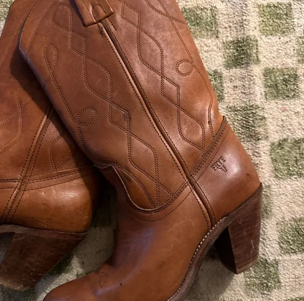 Vintage Frye Leather Boots Brown - Image 3