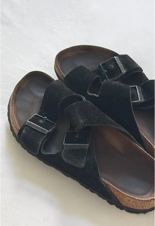 Birkenstock Arizona Black Suede Sandals - Image 2