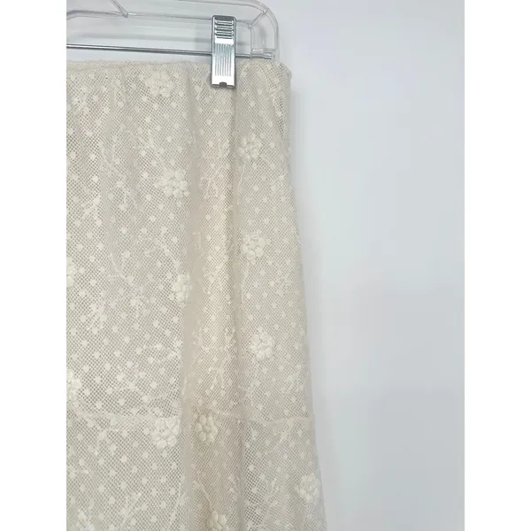 Universal Thread Skirt Women Small Cream Lace Floral Midi Boho‎ Cottage Romantic - Image 6
