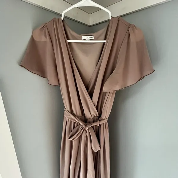 Baltic Born Kristina Maxi Wrap Dress Taupe Long‎ Womens Size S - Image 3