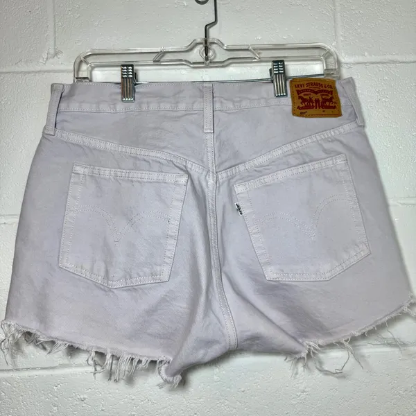 Levis 501 Button Fly Lavender Jean Cutoff Shorts - Image 3