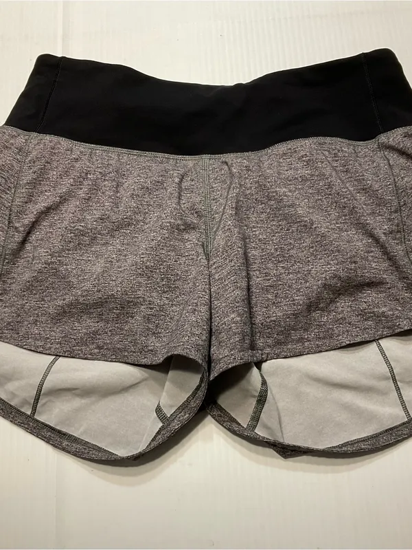 Lululemon Speed Up Short Long *4" Updated Fit Heather Lux Multi Gray Black Sz 4 - Image 2