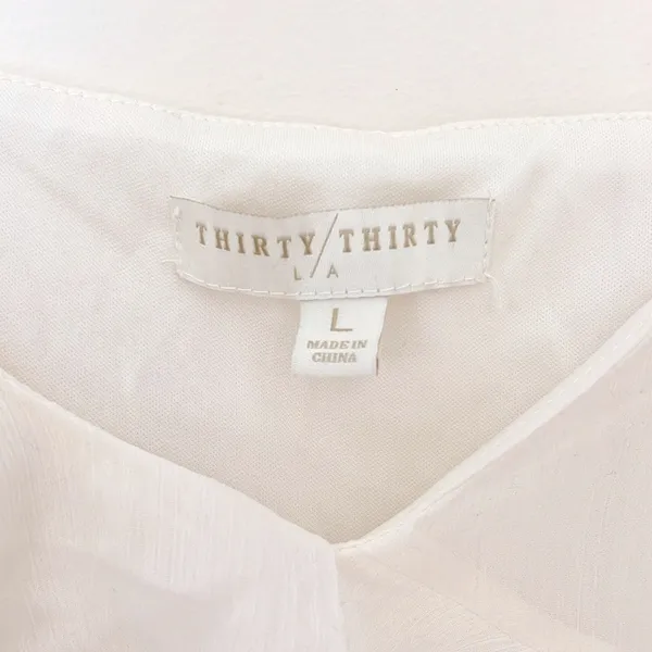 Thirty Thirty‎ Cream Ruffle Cami Top Adjustable Straps Size Large EUC - Image 2