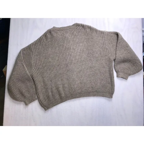 Zenana Womens 3X Oversized Cardigan Sweater‎ Tan Ribbed Knit Lantern Sleeve - Image 12