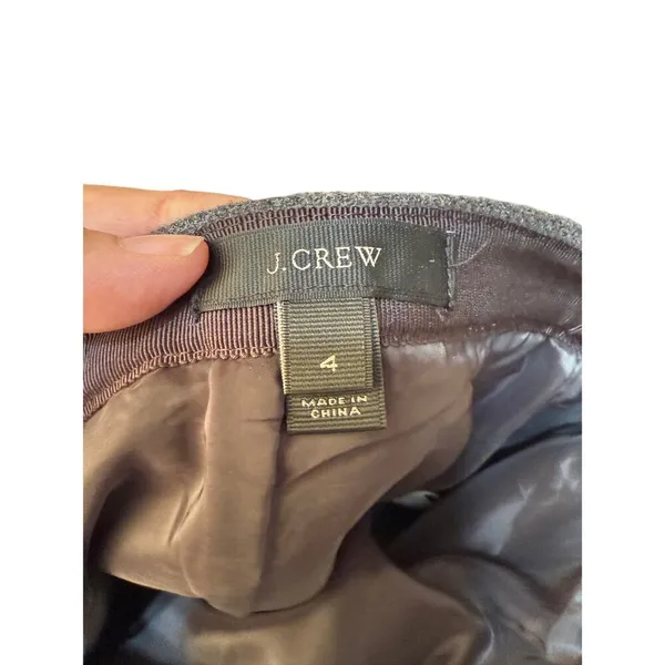 J Crew Wool Gray Mini Ruffled Skirt Women's‎ Size 4 - Image 3