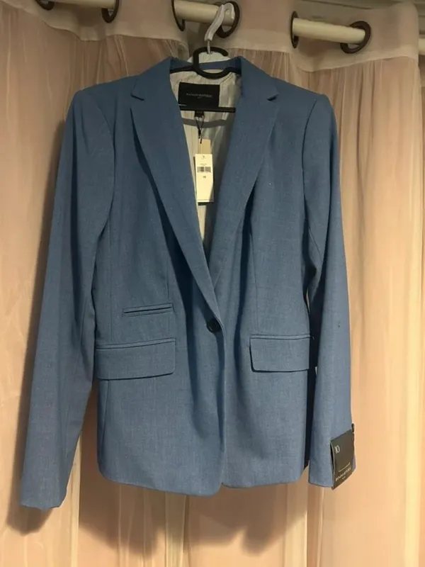 NWT Banana Republic Size 10 Blue One-Button Chambray Blazer Jacket NEW - Image 2