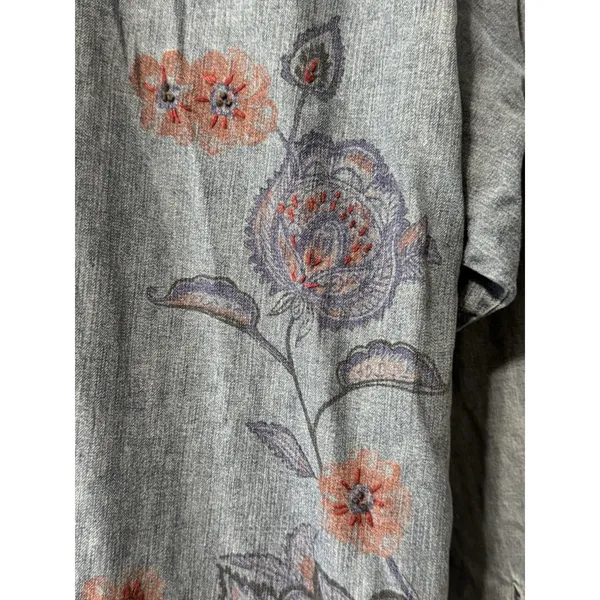Out of the Blue J. Jill Denim Embroidered Button Down Shirt Women Sz XL Cotton - Image 14