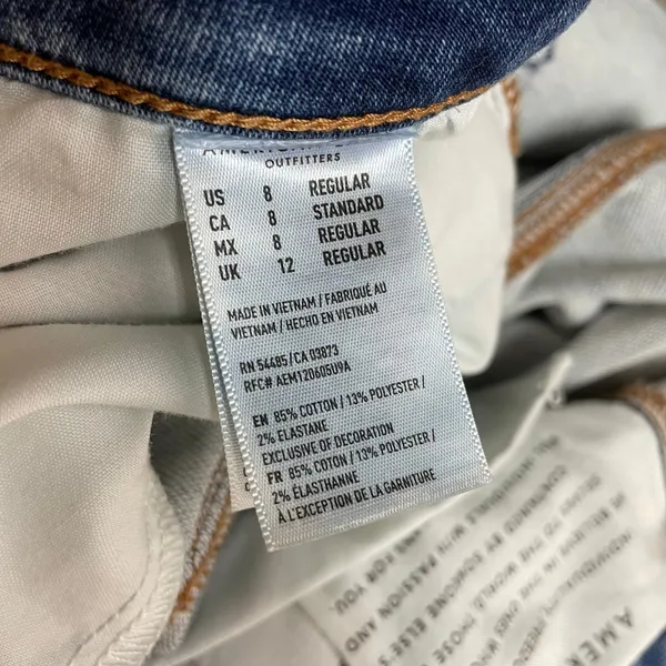 American Eagle Hi Rise Jeggings Distressed Thrashed Skinny Ankle Jeans womens 8 - Image 12