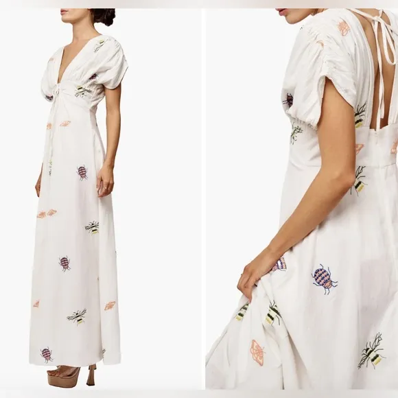 NWT Ciebon Selma Embroidered Plunge Neck Maxi Dress - Image 2