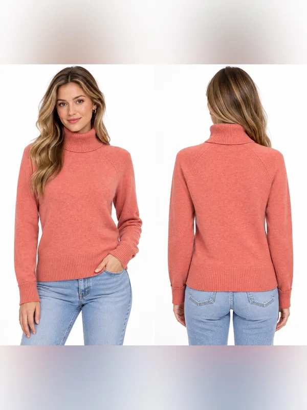 Halogen Pink 100% Cashmere Crewneck Sweater Medium - Image 2