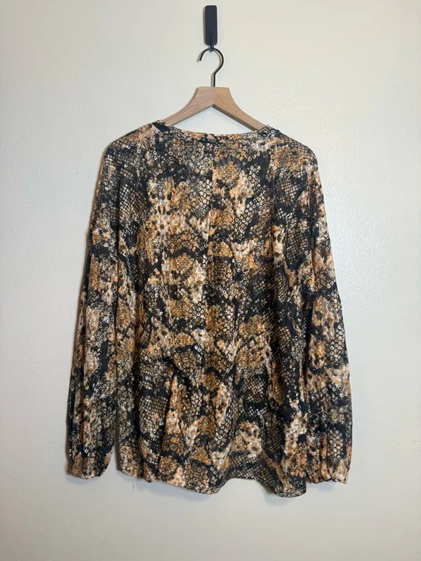 Free‎ People Out For The Night Snake Print Mesh Oversized Top - Image 7