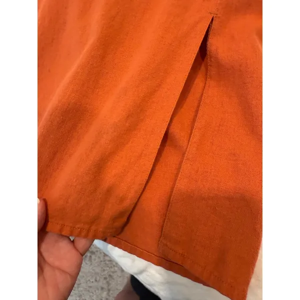 Rewash Mid Rise Button Front Pleated Wide Leg Pants Orange Women's Large Boho - Image 6