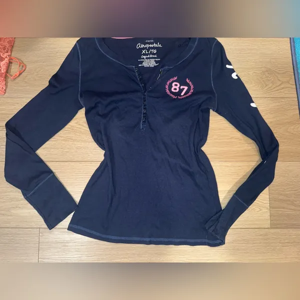 Y2K Aeropostale stretch thermal long sleeve shirt XL - Image 2