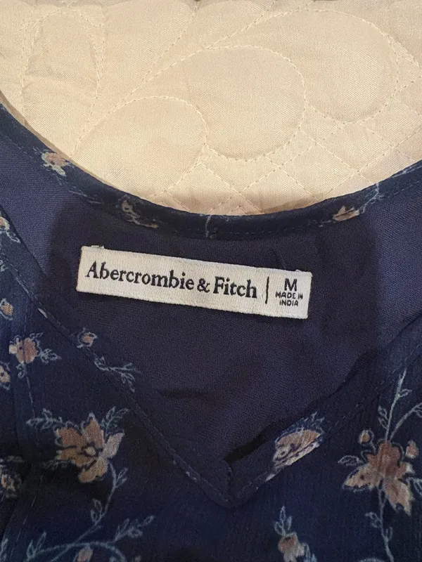 Abercrombie & Fitch floral drop-waist mini dress blue floral women’s M vintage - Image 6