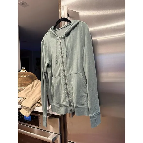 Lululemon‎ full-zip hoodie, likely the "Press Pause Jacket" green 10 - Image 3