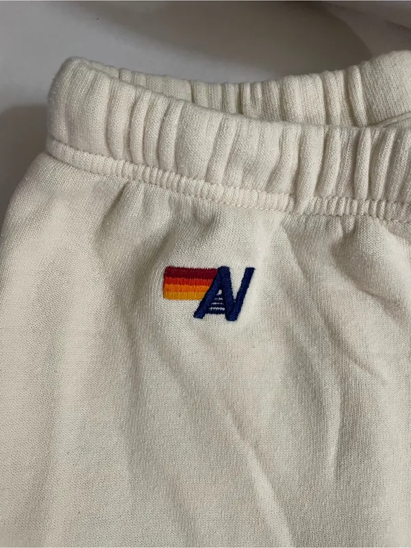 Aviator Nation Lightning Bolt Jogger Sweatpants vintage white Size L - Image 12