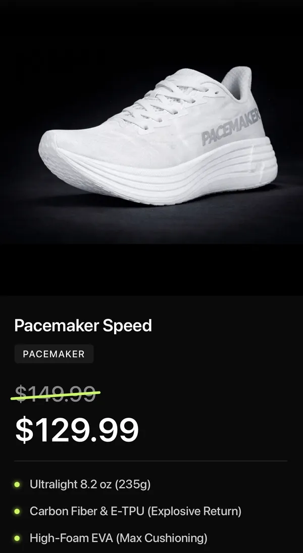 PACEMAKER Speed Running Shoe, 8.5W/7.5M Lightweight - Image 11