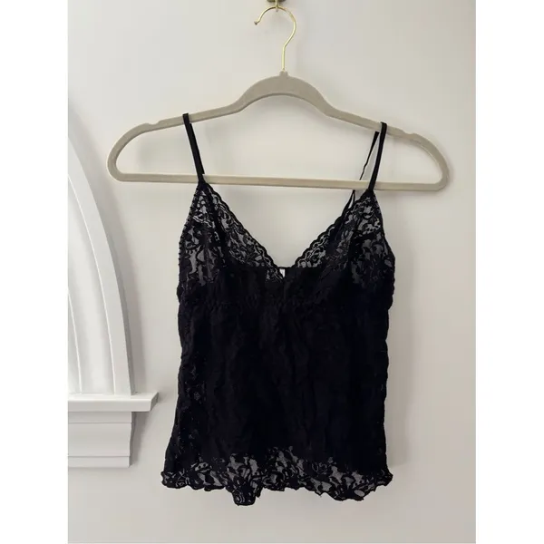 Hanky Panky Signature Lace V-Neck Cami Black Size Medium Stretch Vintage Y2K 90s - Image 6