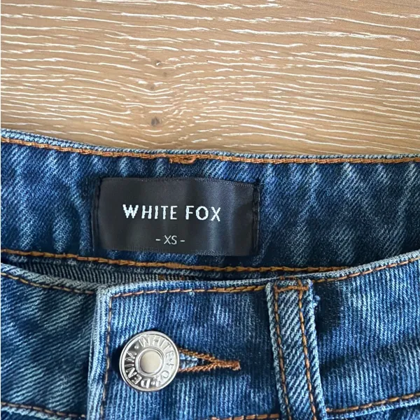 White Fox Denim Shorts Size XS Blue - Image 2