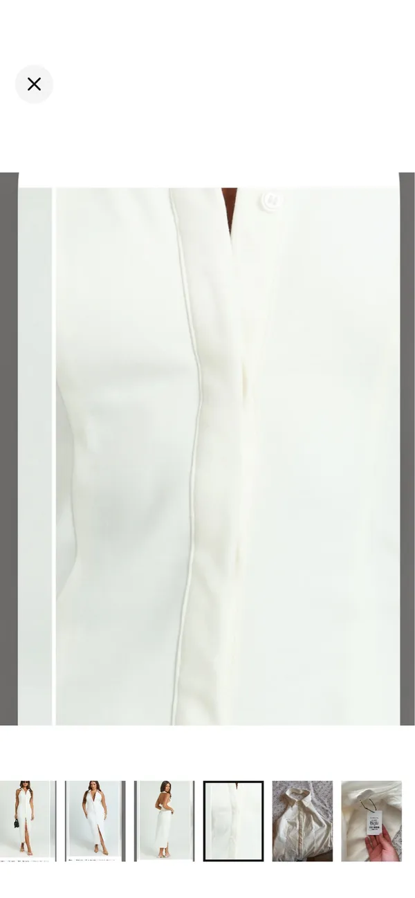 new Showpo White Collared White Dress - Image 3
