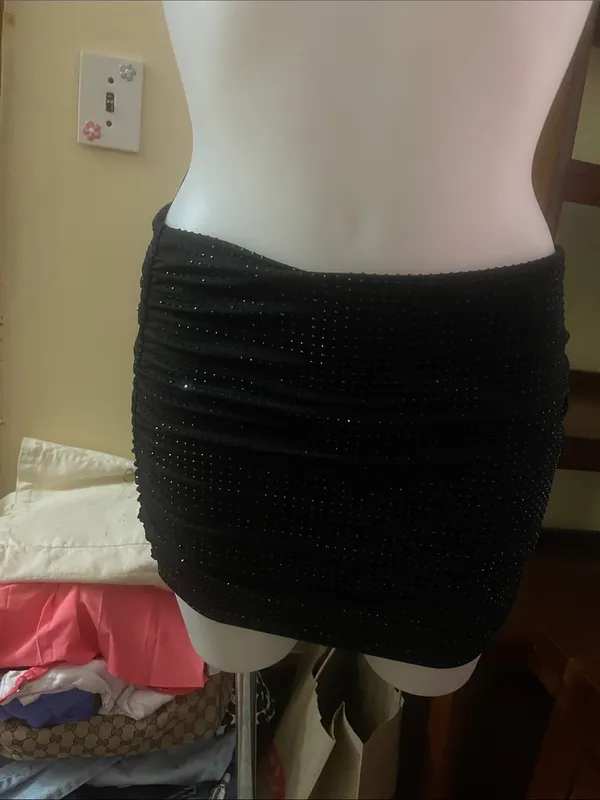 Edikted Neomi Rhinestone Mini Skirt small - Image 5