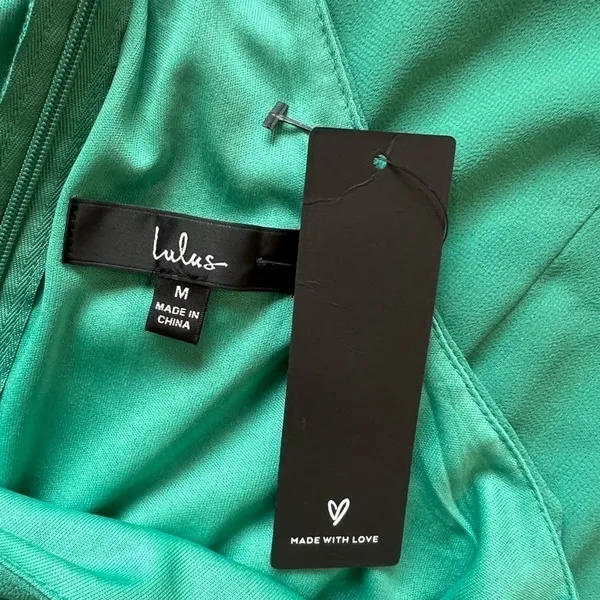 NWT Lulus Best‎ Wishes Women's Dress Tulip Teal Green Size Medium - Image 5