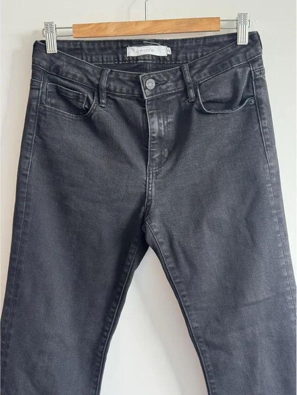 Hidden Jeans Black Split Hem Flare Jeans Size 28 Raw Hem Stretch Denim - Image 5