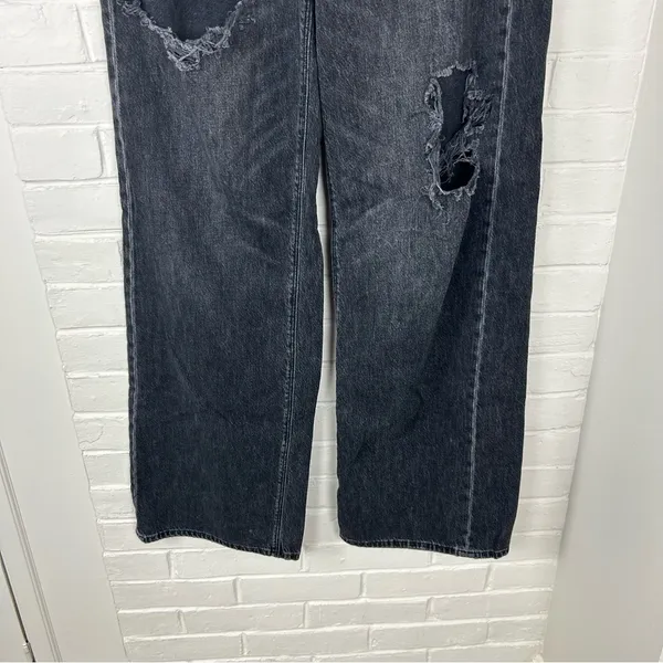 American Eagle Black Washed Denim Skater Jeans Size 4 Long - Image 6