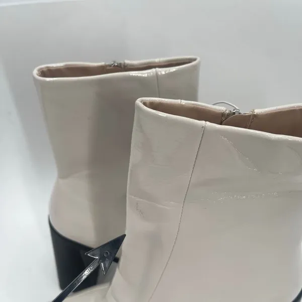 Princess Polly Boots SZ 8 Kia Kiaya Ankle Cream *FLAWS* Bootie Zipper Heel NWOT - Image 10