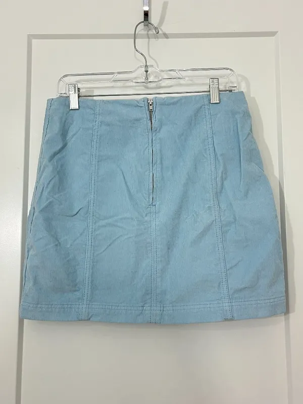 Free People Size 12 Sky Blue Corduroy Modern Femme Mini Skirt - Image 5