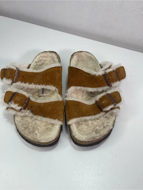 Birkenstock Arizona Shearling Suede Sandals Women's 36 (5) Casual Comfort Boho - Image 2
