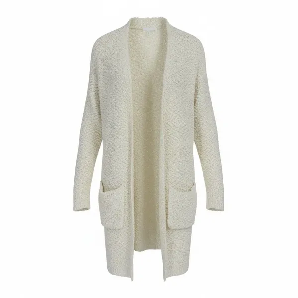 Wanna B Long Sleeve Popcorn‎ Sweater Cardigan with Pockets Medium Fluffy Cozy - Image 2