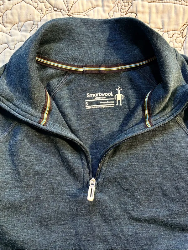 💥Smartwool Women’s Merino 250 Quarter-Zip Base Layer Top Blue Sz S 🧡 - Image 9