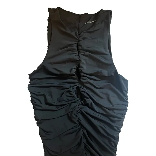 NWT Abercrombie & Fitch Ruched Cutout Bodycon Mini Dress Black Chic Edgy Size S - Image 3