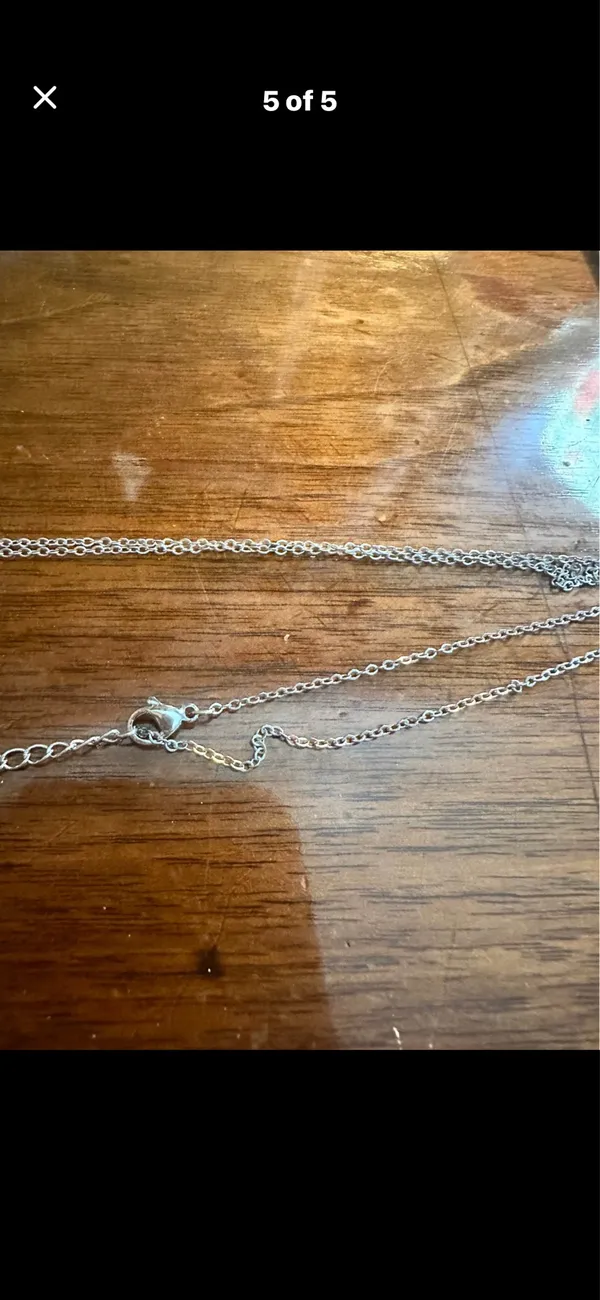 Stainless Steel & Turquoise Cross 16 inch Necklace - Image 5