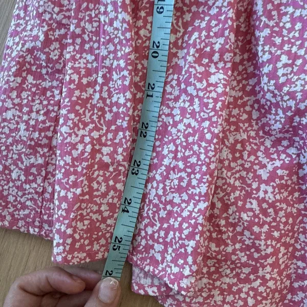 Abercrombie & Fitch Pink Ditsy Floral Smocked Puff Sleeve Mini Dress XXS 2818 - Image 9