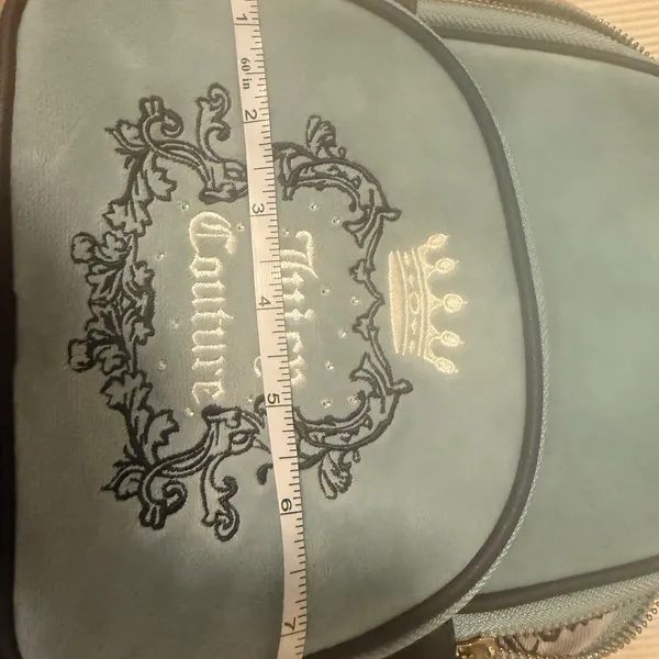Juicy Couture Teal Velvet Mini Backpack – Y2K Black Label, Gold Hardware - Image 5