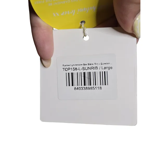 Kulani Kinis‎ Yellow Ruched Underwire Sunrib Bikini Size: L NEW - Image 6