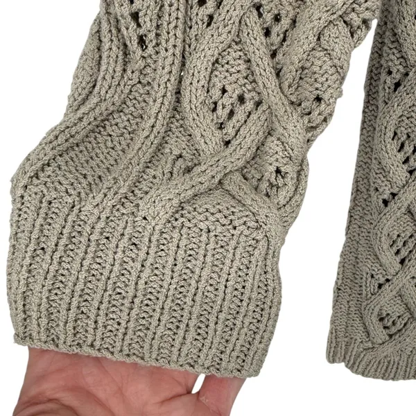 Alfred Sung‎ Sport Vintage Cable Knit Fisherman Crew Neck Sweater Size Small - Image 12