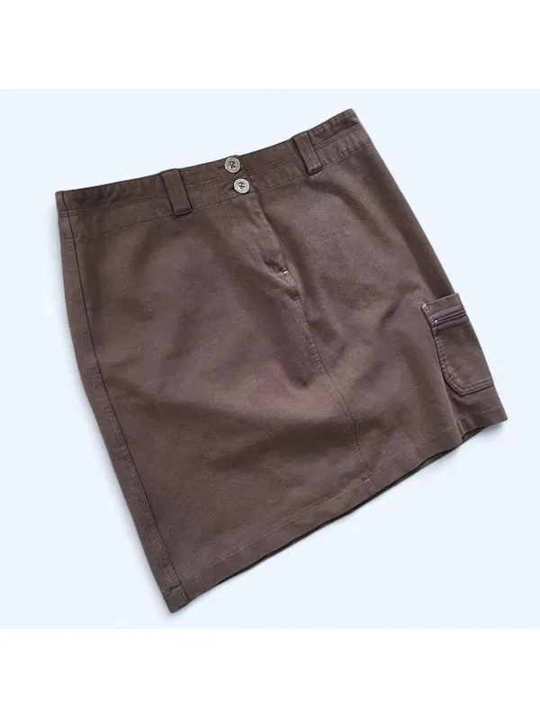 Vintage Y2K utility mini skirt coastal indie sleaze cargo mini skirt size XL 🤎 - Image 2