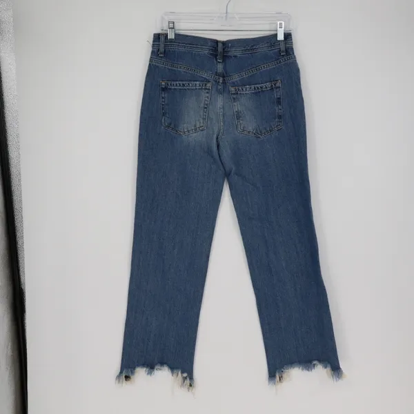 Free People Maggie‎ Mid Rise Button Fly Straight Leg Denim Jeans Blue Size 25 - Image 8