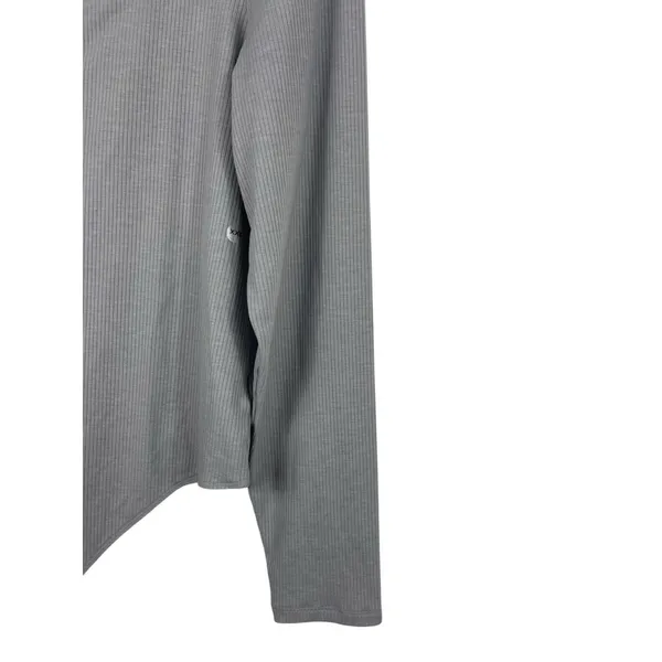 American Eagle XXL Bodysuit Gray Ribbed Long Sleeve Square Neck Henley NWT - Image 4