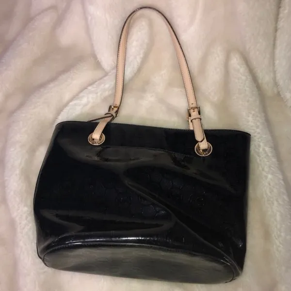 Michael Kors Patent Leather Monogram Tote! - Image 10