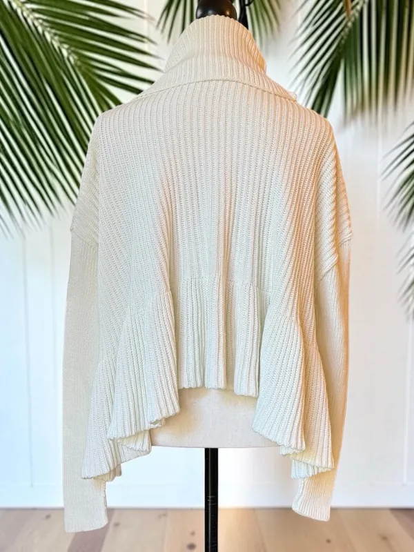 Free People Layer Cake Turtleneck Sweater Cream Size XS - Image 4