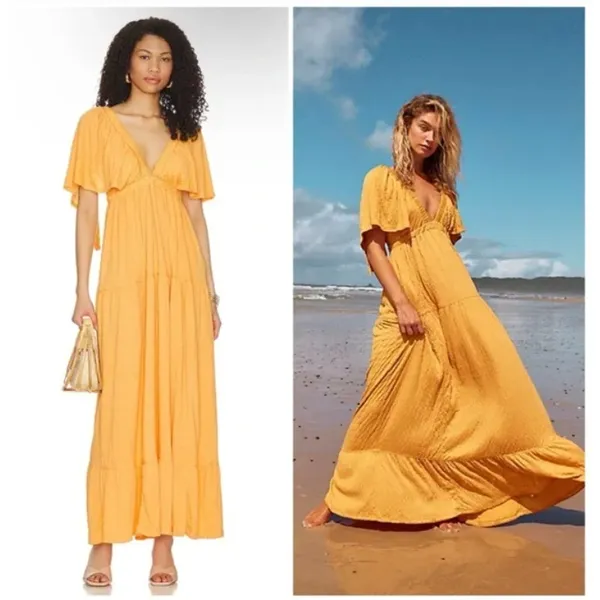 Free People Beach La La Maxi in Bird Of Yellow Womens Small - Image 11