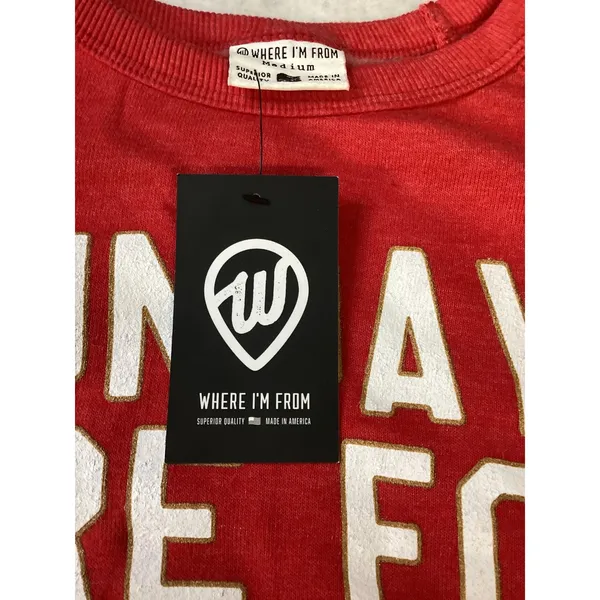 Where I'm From Sundays‎ Are For The Faithful Red Cropped Sweatshirt Medium NEW - Image 4