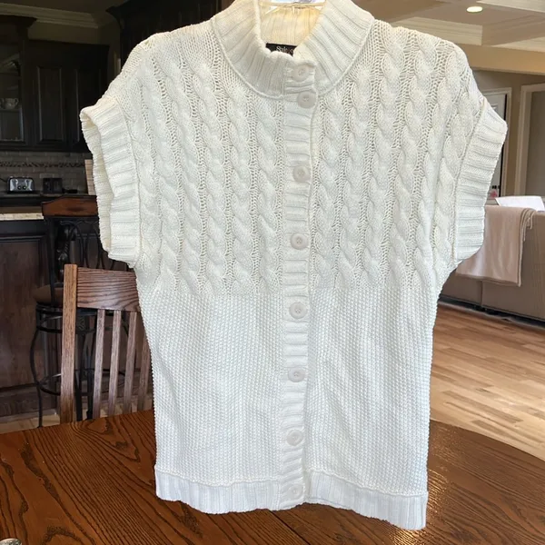 Style & Co Cream Cable Knit Oversized Sweater - Image 9