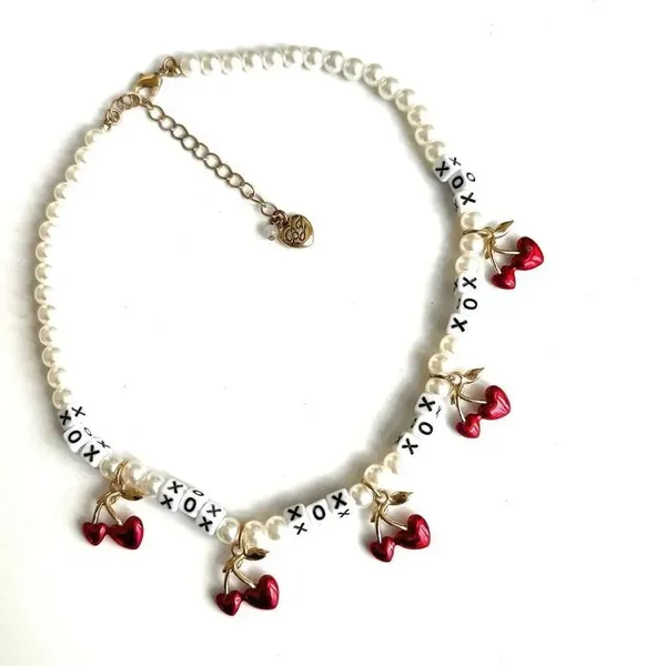 Betsey Johnson RED HOT HEARTS CHERRY NECKLACE - Image 2