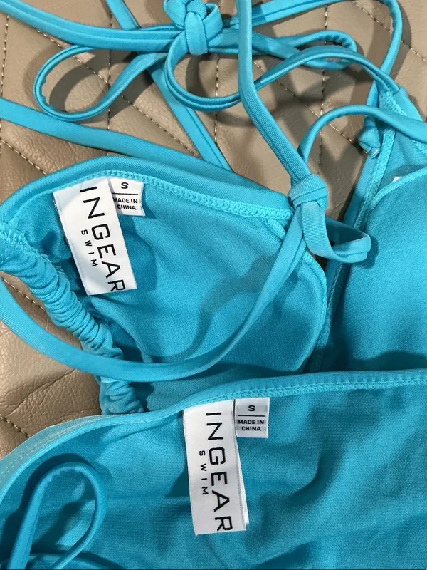 Ingear Turquoise Blue String Triangle Bikini - Image 3