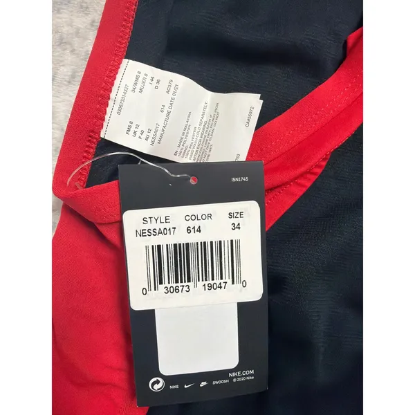 Nike‎ HydraStrong Solid Racerback One Piece Swimsuit Univ Red NESSA017 Size 34 - Image 5